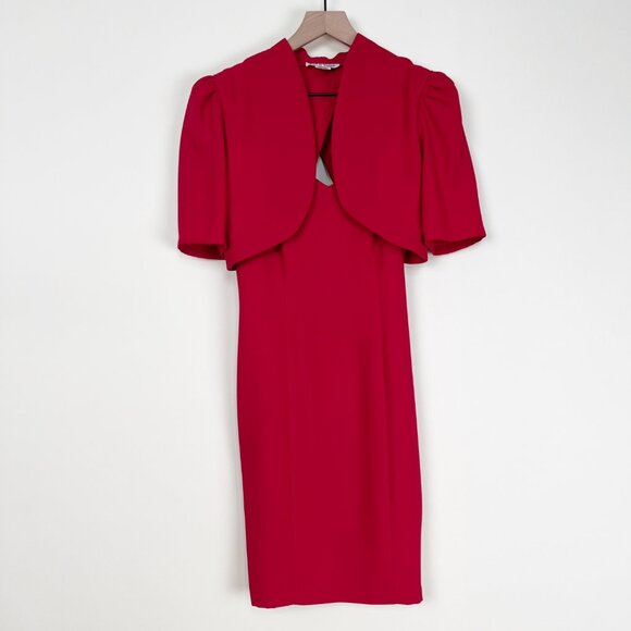 Vintage Mini Dress & Blazer Shawl Matching Set Preppy Old Money Wedding Guest - Picture 3 of 12